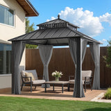 Sunjoy Kingston Aluminum Gazebo - Slate Gray, 10x10, view 2