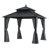 Sunjoy Kingston Aluminum Gazebo - Slate Gray, 10x10, view 4