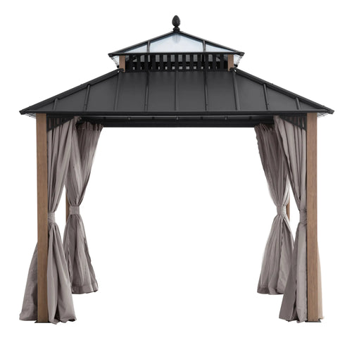 Sunjoy Kingston Horizon PC-Vent Gazebo - Natural Woodgrain, 10x10