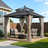 Sunjoy Kingston Horizon PC-Vent Gazebo - Natural Woodgrain, 10x10, view 2