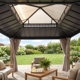 Sunjoy Kingston Horizon PC-Vent Gazebo - Natural Woodgrain, 10x10, view 3