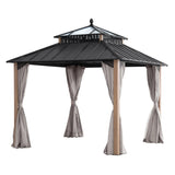 Sunjoy Kingston Horizon PC-Vent Gazebo - Natural Woodgrain, 10x10, view 4
