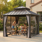 Sunjoy Kingston Aluminum Gazebo - Espresso Brown, 10x10, view 2
