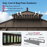 Sunjoy Kingston Aluminum Gazebo - Espresso Brown, 10x10, view 4