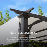 Sunjoy Pergola with Adjustable Canopy Roof, 10x10 - White, view 5
