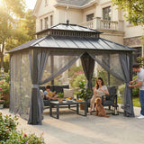 Sunjoy Kingston Aluminum Gazebo - Slate Gray, 12x10, view 2