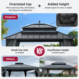 Sunjoy Kingston Aluminum Gazebo - Slate Gray, 12x10, view 5