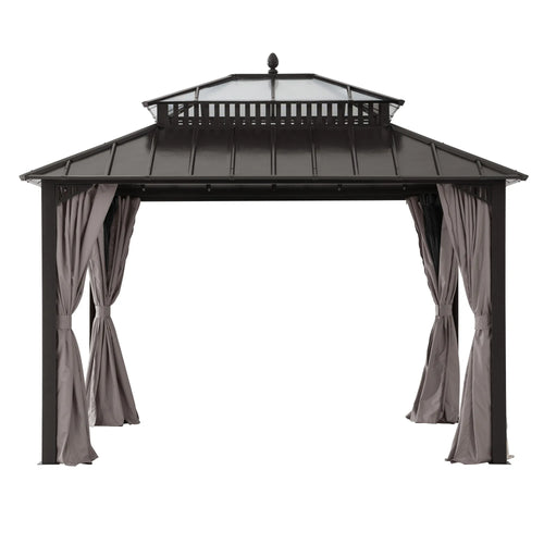Sunjoy Kingston Horizon PC-Vent Gazebo - Brown, 12x10