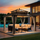 Sunjoy Kingston Horizon PC-Vent Gazebo - Brown, 12x10, view 2