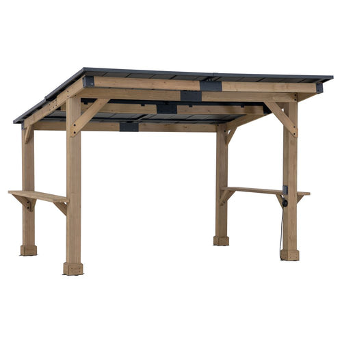 Sunjoy Meridian Bar Shelves Pergola, 10x12
