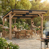 Sunjoy Meridian Bar Shelves Pergola, 10x12, view 2