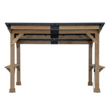 Sunjoy Meridian Bar Shelves Pergola, 10x12, view 3