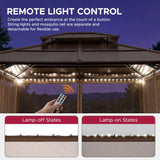 Sunjoy Mosquito Netting for 10x12 Hardtop Gazebo with White LED Lights, view 4