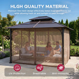 Sunjoy Mosquito Netting for 10x12 Hardtop Gazebo with White LED Lights, view 6