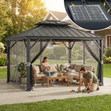 Sunjoy Solaria Eco-Solar Aluminum Gazebo, 10x12, view 2