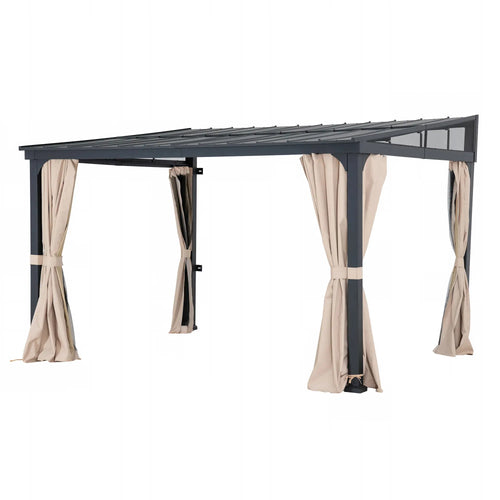 Sunjoy Vista Hardtop Wall-Mounted Gazebo, 10x12