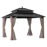 Sunjoy Kingston Aluminum Gazebo - Natural Woodgrain, 12x10, view 4