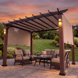 Sunjoy Linear Solar Hybrid Pergola - Natural Woodgrain, 11x11, view 2
