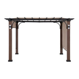 Sunjoy Linear Solar Hybrid Pergola - Natural Woodgrain, 11x11, view 3