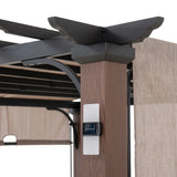 Sunjoy Linear Solar Hybrid Pergola - Natural Woodgrain, 11x11, view 4