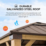 Sunjoy Wooden Gazebo with Metal Roof and Skylight, 11x11, view 5