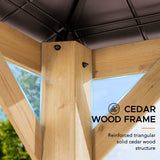 Sunjoy Wooden Gazebo with Metal Roof and Skylight, 11x11, view 6