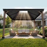 Sunjoy Cedarville Steel Hardtop Gazebo with Skylight, 11x13, view 3