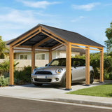 Sunjoy Timberland Compact Wood Carport, 11x13, view 2