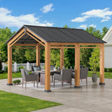 Sunjoy Timberland Compact Wood Carport, 11x13, view 3
