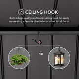 Sunjoy Wooden Frame Gable Roof Gazebo with Ceiling Hook, 11x13 - Black, view 3