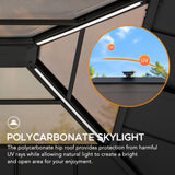 Sunjoy Wooden Gazebo with Solar Panel, LED Lights and Ceiling Hook, 11x13 - Weathered Cedar, view 3