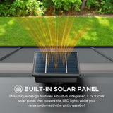 Sunjoy Smart Solar Wooden Gazebo Integrated LED 11x13 - Driftwood Cedar, view 4