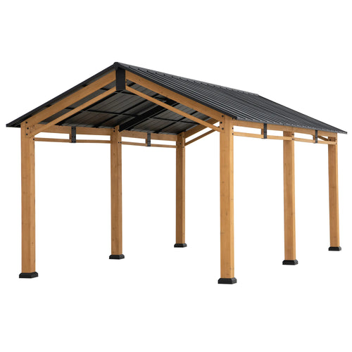 Sunjoy Timberland Premium Wood Carport, 11x20