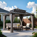 Sunjoy Kingston Aluminum Gazebo - Espresso Brown, 12x10, view 2