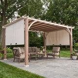 Sunjoy Palladio Wood-Grain Metal Pergola with Adjustable Canopy, 12x14, view 2
