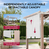 Sunjoy Palladio Wood-Grain Metal Pergola with Adjustable Canopy, 12x14, view 3