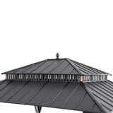 Sunjoy Kingston Aluminum Gazebo - Natural Woodgrain, 12x14, view 5