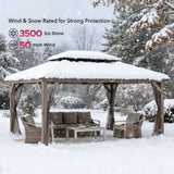 Sunjoy Cedar Wood Gazebo with Galvanized Steel Roof & Mosquito Netting, 12x16, view 3