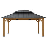 Sunjoy Hampton Double-Roof Cedar Gazebo, 12x16, view 3