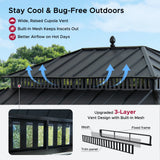Sunjoy Kingston Aluminum Gazebo - Slate Gray, 12x16, view 5