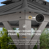 Sunjoy Premium Double-Tier Cedar Gazebo 12x16 - Driftwood Cedar, view 3