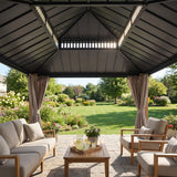 Sunjoy Kingston Aluminum Gazebo - Natural Woodgrain, 12x16, view 3