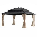 Sunjoy Kingston Aluminum Gazebo - Natural Woodgrain, 12x16, view 4