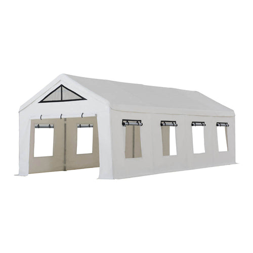 Sunjoy 12x30 Sundale Party Tent with 8 Removable PE Windows and 2 Roll-up Side Walls