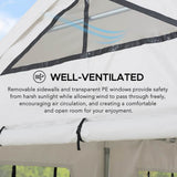 Sunjoy 12x30 Sundale Party Tent with 8 Removable PE Windows and 2 Roll-up Side Walls, view 3