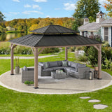 Sunjoy Grand Double-Tier Wooden Gazebo 13x15 - Weathered Cedar, view 2