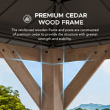 Sunjoy Grand Double-Tier Wooden Gazebo 13x15 - Weathered Cedar, view 5