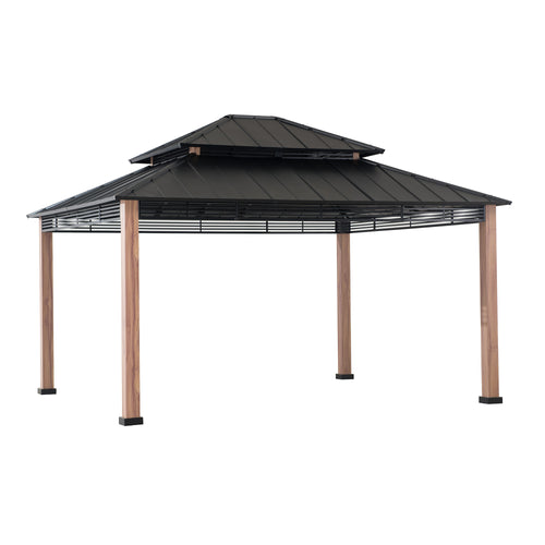 Sunjoy Summit Heavy-Duty Double-Roof Gazebo, 13x15