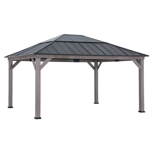 Sunjoy Antrim Skylight Cedar Gazebo - Burly Wood, 13x15