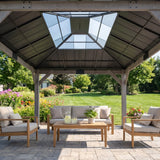 Sunjoy Antrim Skylight Cedar Gazebo - Burly Wood, 13x15, view 3